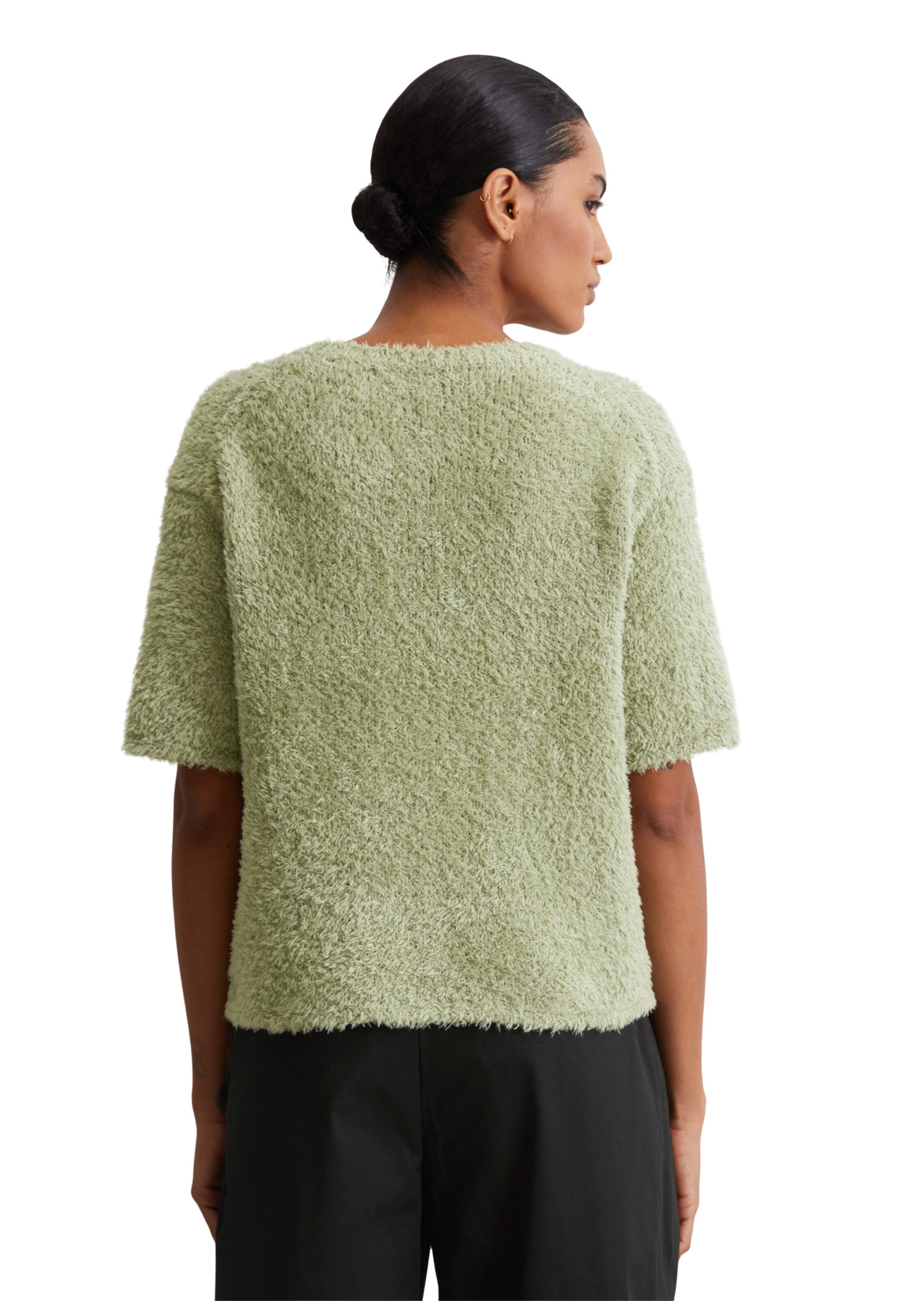 Marc O'Polo Pullover 'Fuzzy-Knit' in Grün