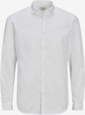 Coupe slim Chemise 'Cardiff' JACK & JONES en blanc : devant