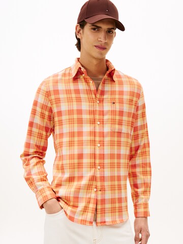 TOMMY HILFIGER Regular fit Overhemd in Oranje: voorkant