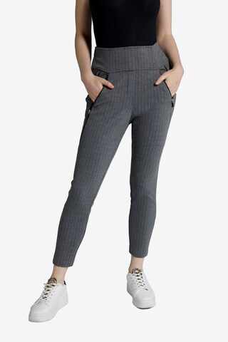 Ulla Popken Slim fit Pants 'Sienna' in Grey: front