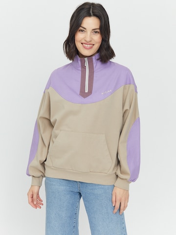 mazine Sweatshirt ' Vera Half Zip ' in Beige: predná strana