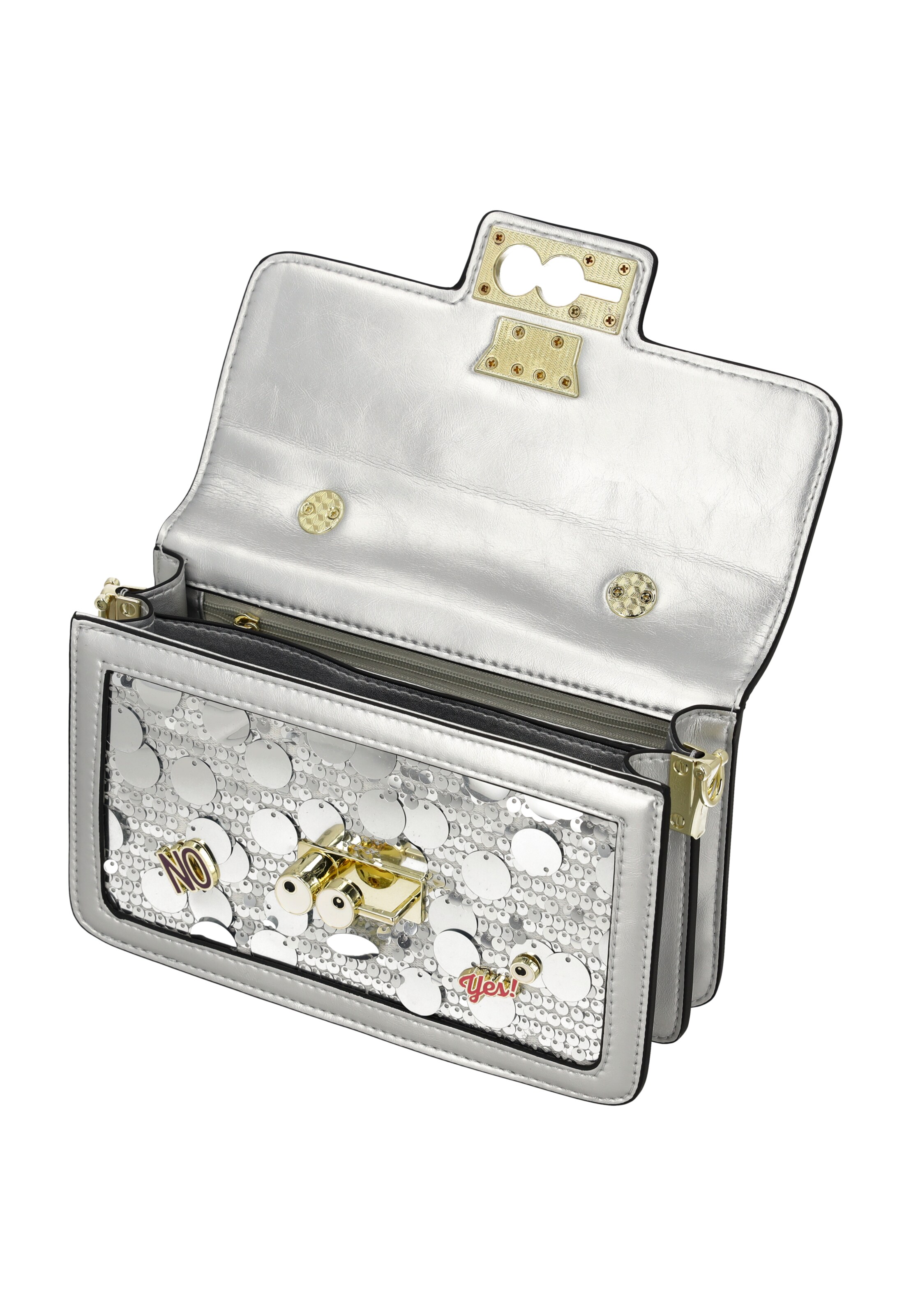 myMo Pop Handbag 'Pop Eyetheme' in Silver