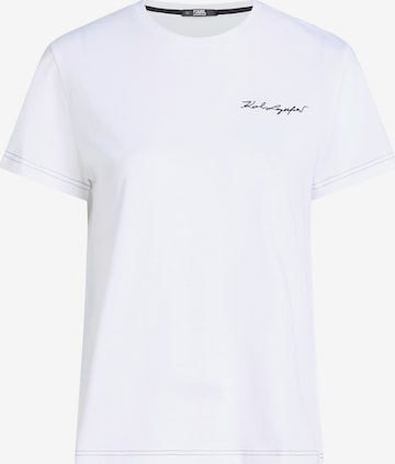 Maglietta 'Signature' di Karl Lagerfeld in bianco: frontale
