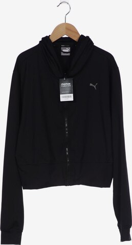 PUMA Sweatshirt & Zip-Up Hoodie in XL in Black: front