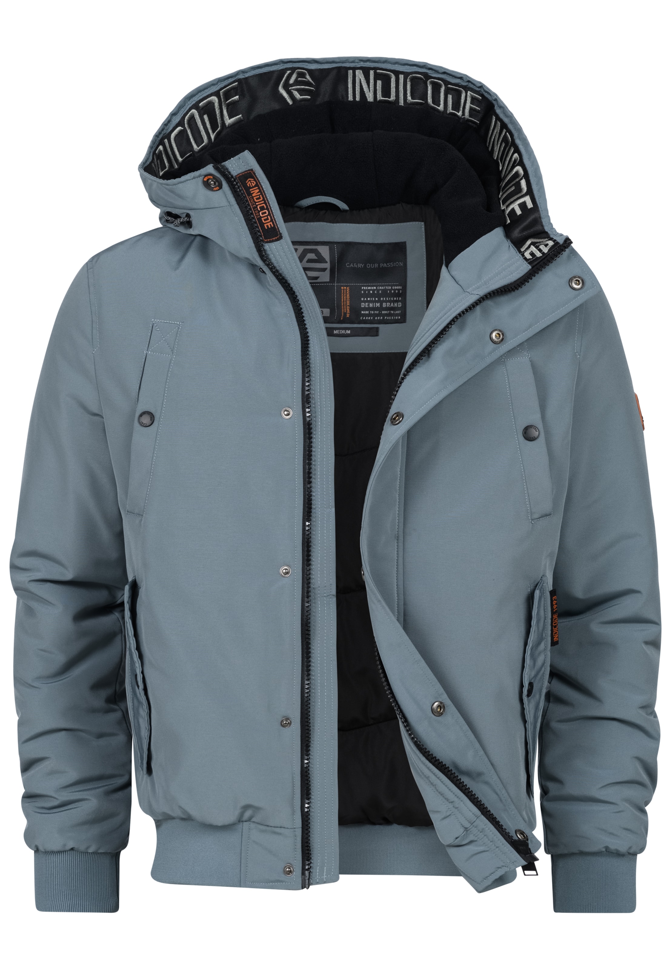 INDICODE JEANS Winter jacket 'Albanos ' in Blue: front