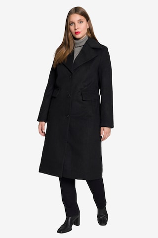 Ulla Popken Between-Seasons Coat in Black: front