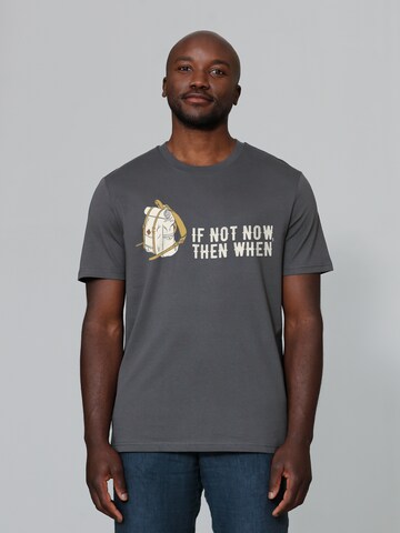 Watapparel Shirt 'If not now then when' in Grijs: voorkant