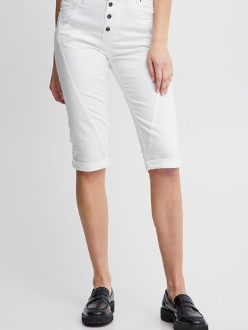 PULZ Jeans Slim fit Trousers 'ROSITA' in White: front