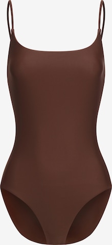 cfab (formerly creamy fabrics) Badeanzug 'Square Neck Soft Sculpt Swimsuit' in Braun: Vorderseite