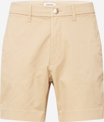 ESPRIT Slim fit Chino trousers in Beige: front