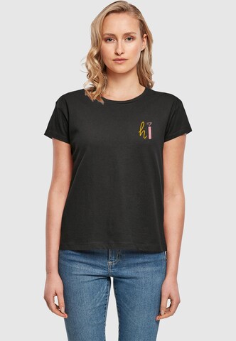 Merchcode Shirt 'Wording - Hi' in Schwarz: Vorderseite