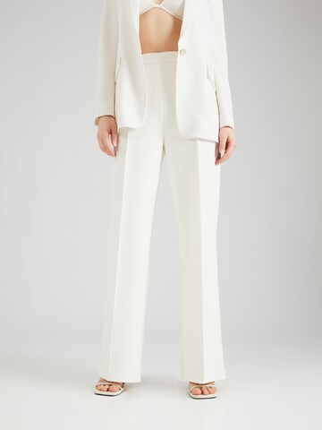 Calvin Klein Wide leg Pleated Pants in White: front