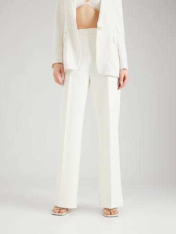 Calvin Klein Wide leg Pleated Pants in White: front