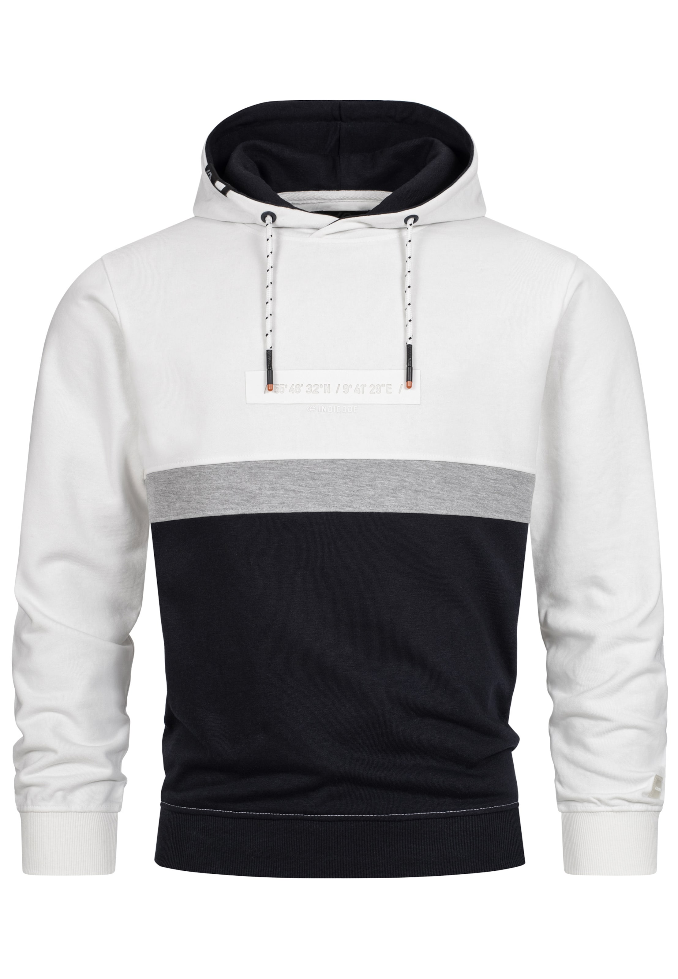 INDICODE JEANS Sweatshirt ' Magnus ' in White: front
