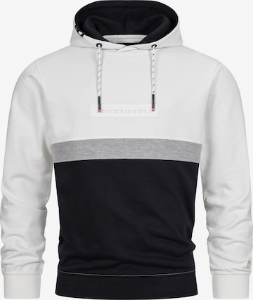 INDICODE JEANS Sweatshirt ' Magnus ' in Wit: voorkant