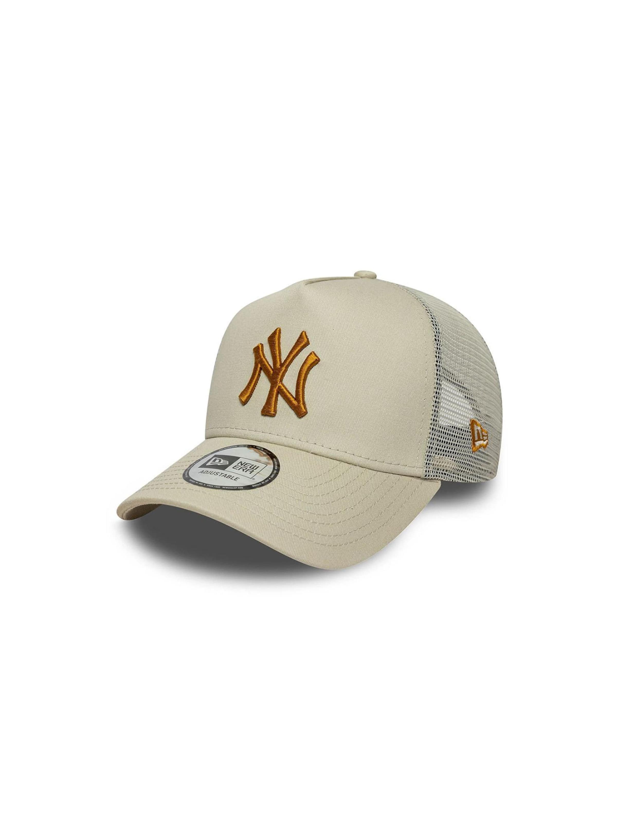 NEW ERA Athletic Cap '9FORTY New York Yankees MLB Essential' in Beige: front