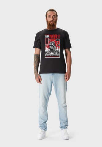 Oldskull Shirt 'Asian Mini Monster Graphic' in Black