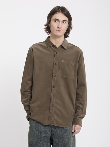 Coupe regular Chemise 'Zander' Volcom en marron : devant