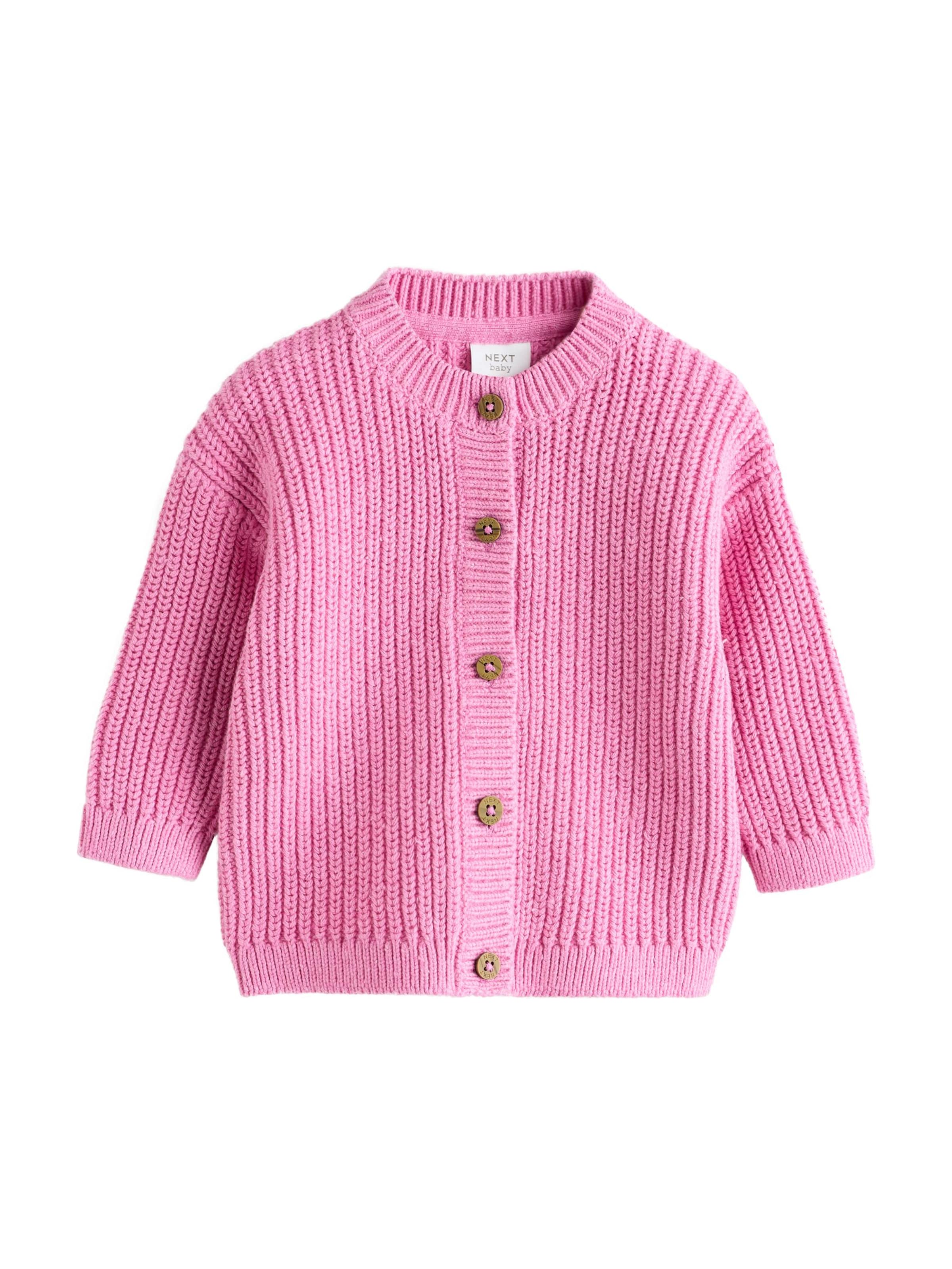 Next Вязаная кофта в Ярко-розовый: спереди