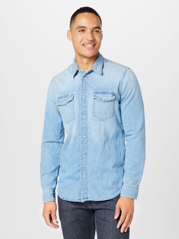 Pepe Jeans Regular fit Button Up Shirt 'Hammond' in Blue: front