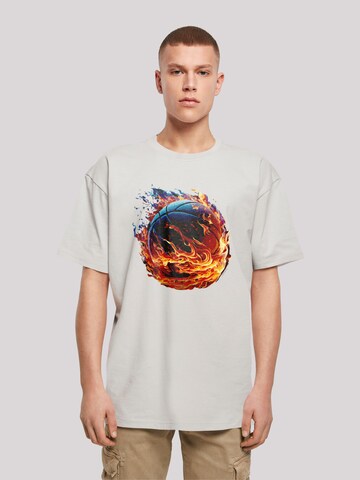 T-Shirt 'Basketball Sports Collection On FIRE' F4NT4STIC en gris : devant