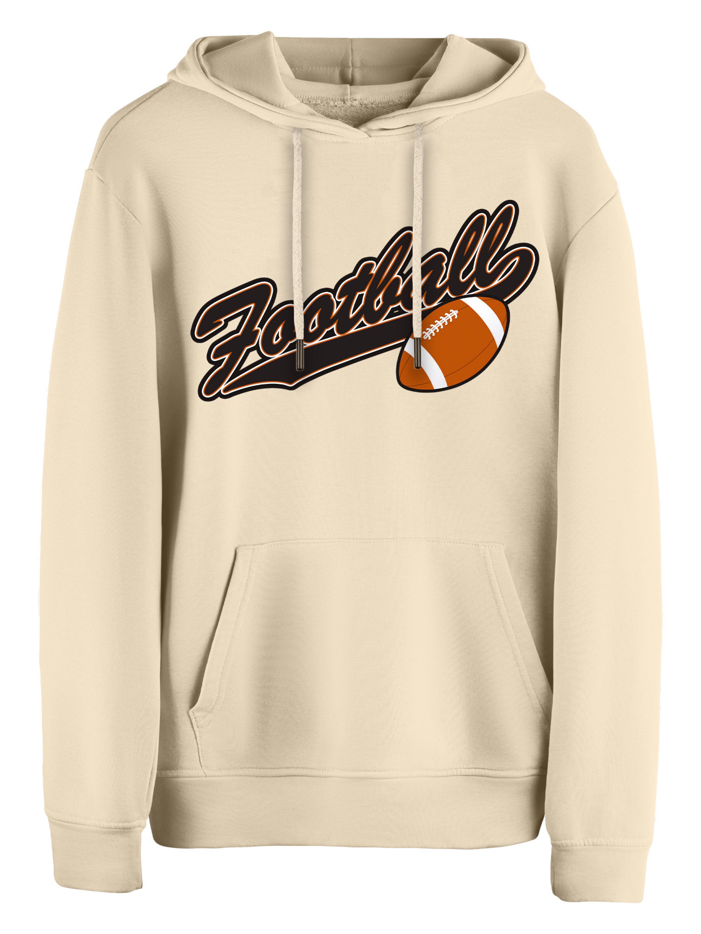 Felpa 'American Football' di Cotton Prime in beige: frontale