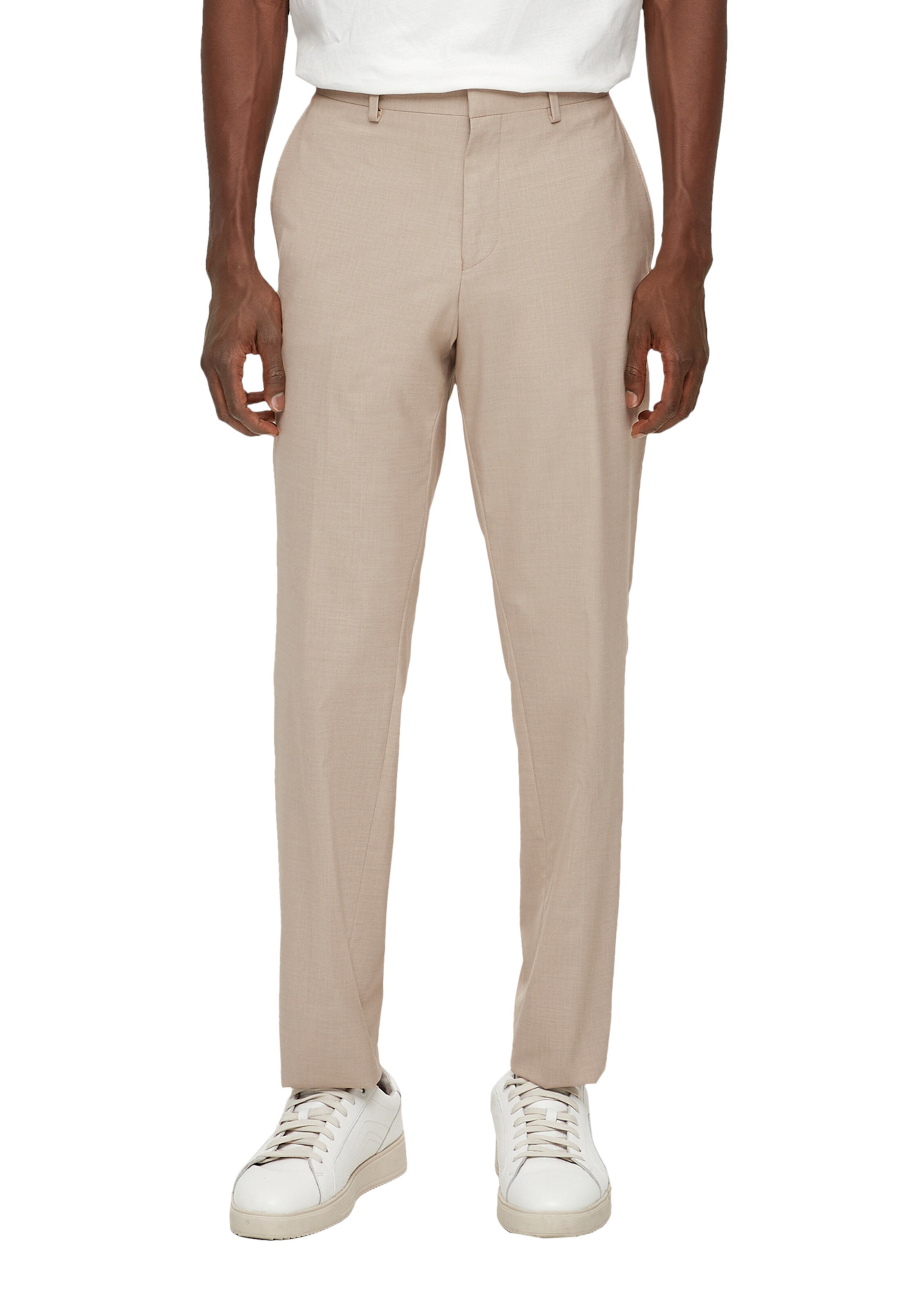 Regular Pantalon à plis 'S.OPURE' s.Oliver en beige : devant