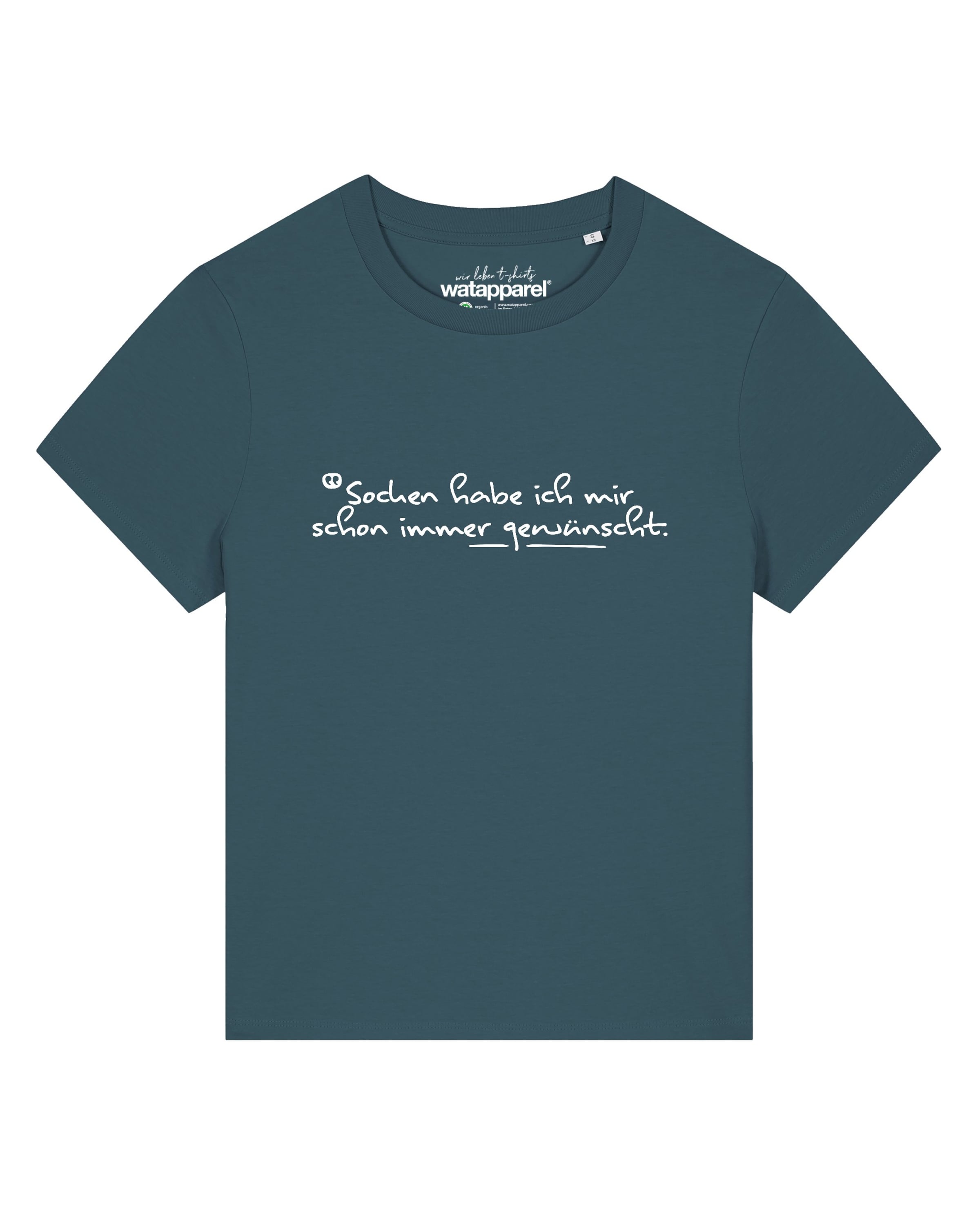 T-shirt 'Socken Habe Ich Mir Schon Immer Gewünscht' Watapparel en bleu : devant