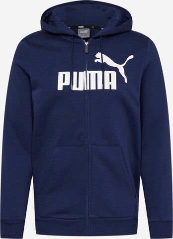 PUMA Sports sweat jacket in Blue: front