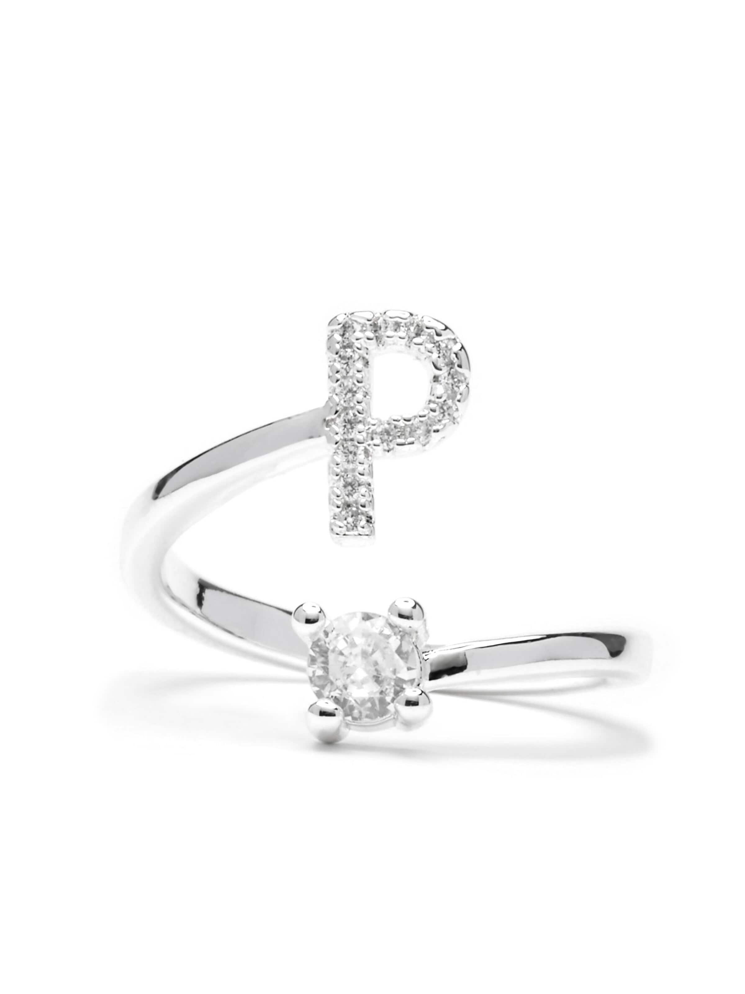 Luxenter Ring 'Alphabet P' i sølv: forside