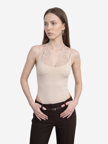 Body a camicia 'Bodys' di Dilvin in beige