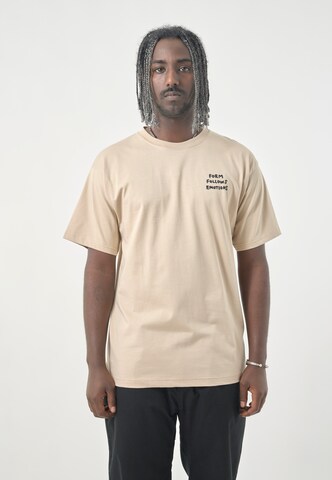 Cleptomanicx T-Shirt 'Classic Tee Form Follows' in Beige: Vorderseite