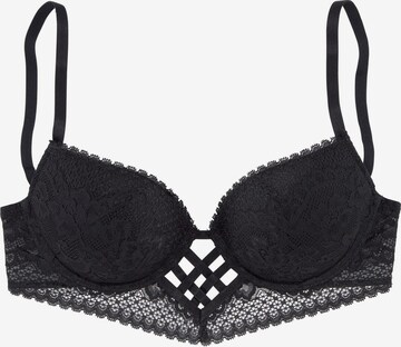 LASCANA Push-up Bra in Black: front