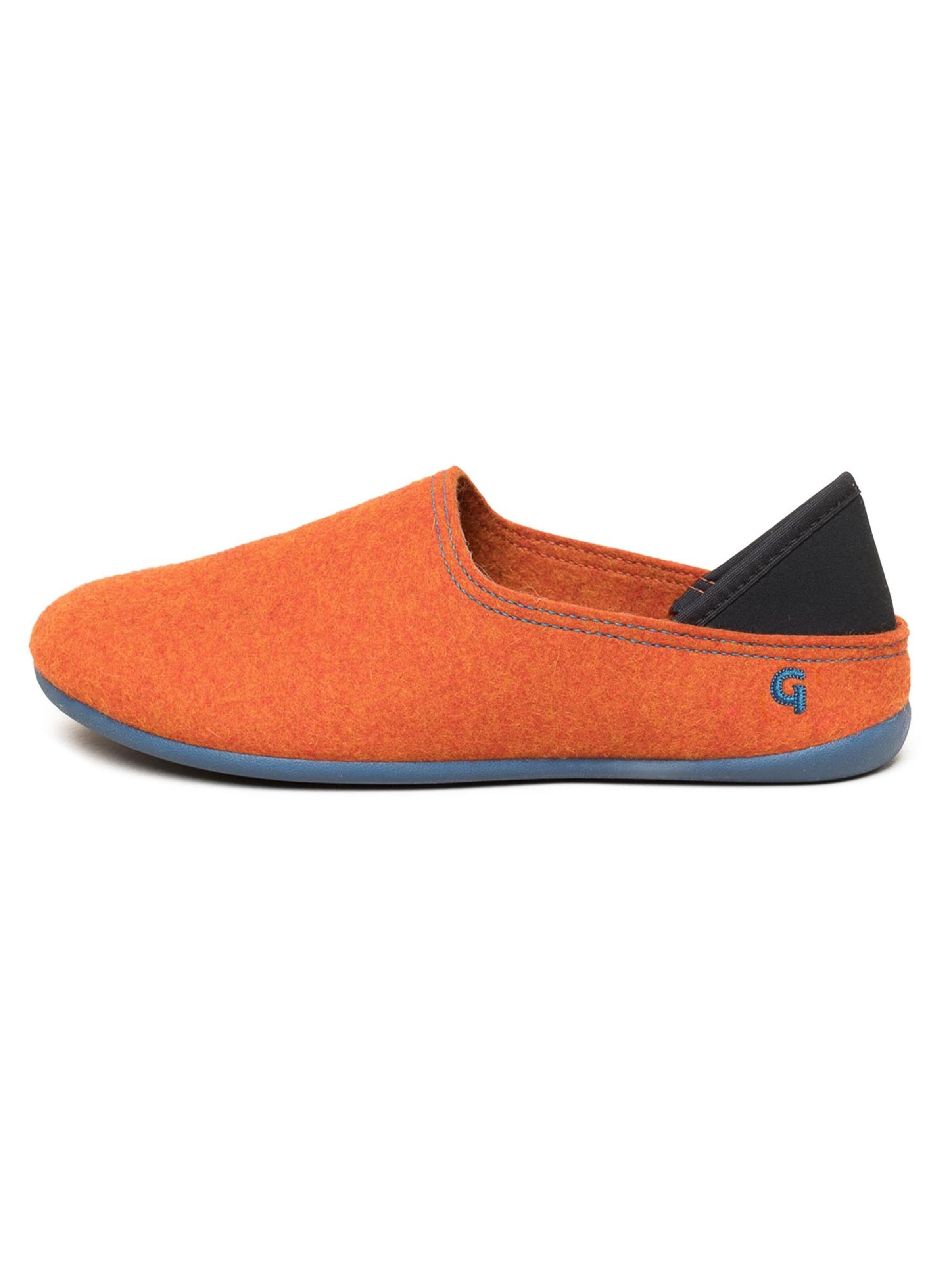 Gottstein Classic Flats 'Wool Slip-On' in Orange: front