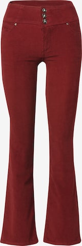 KOROSHI Flared Jeans in Rood: voorkant