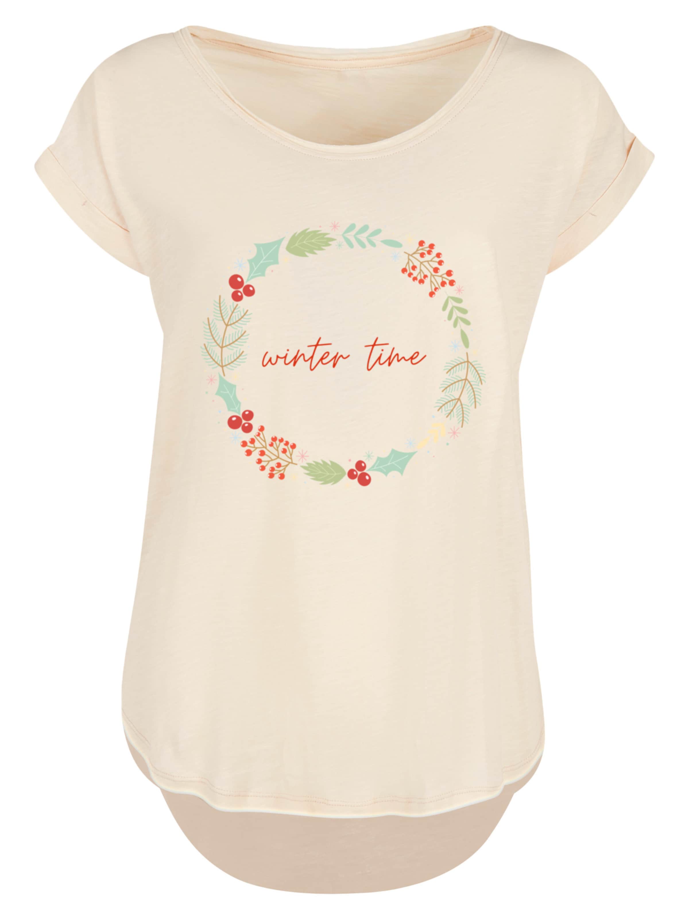 F4NT4STIC Shirt 'Winter Time' in Beige: voorkant