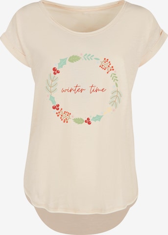 F4NT4STIC Shirt 'Winter Time' in Beige: voorkant