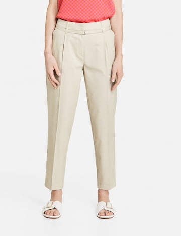 GERRY WEBER Regular Pleated Pants in Beige: front