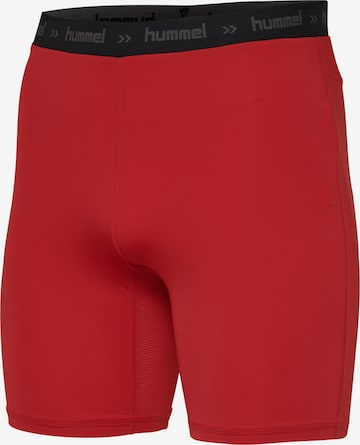 Hummel Skinny Workout Pants in Red: front