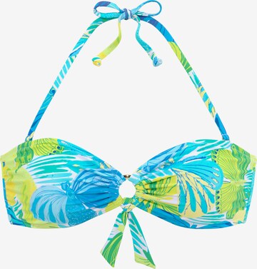SUNSEEKER Bandeau Bikini Top in Blue: front