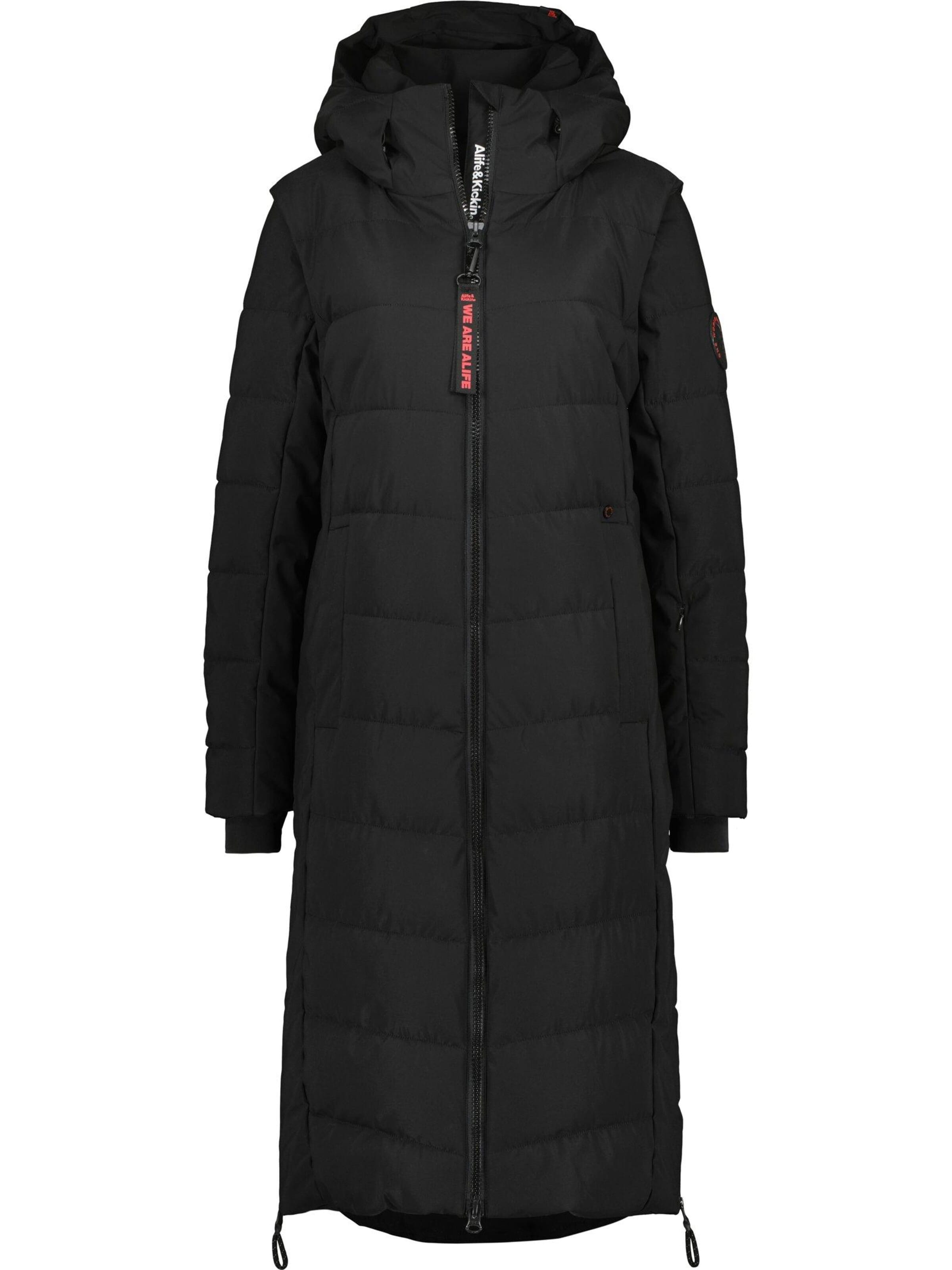 alife & kickin Winterjas 'Nellie' in Zwart: voorkant