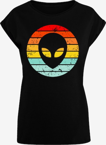 T-shirt 'Alien Retro Sonnenuntergang' F4NT4STIC en noir : devant