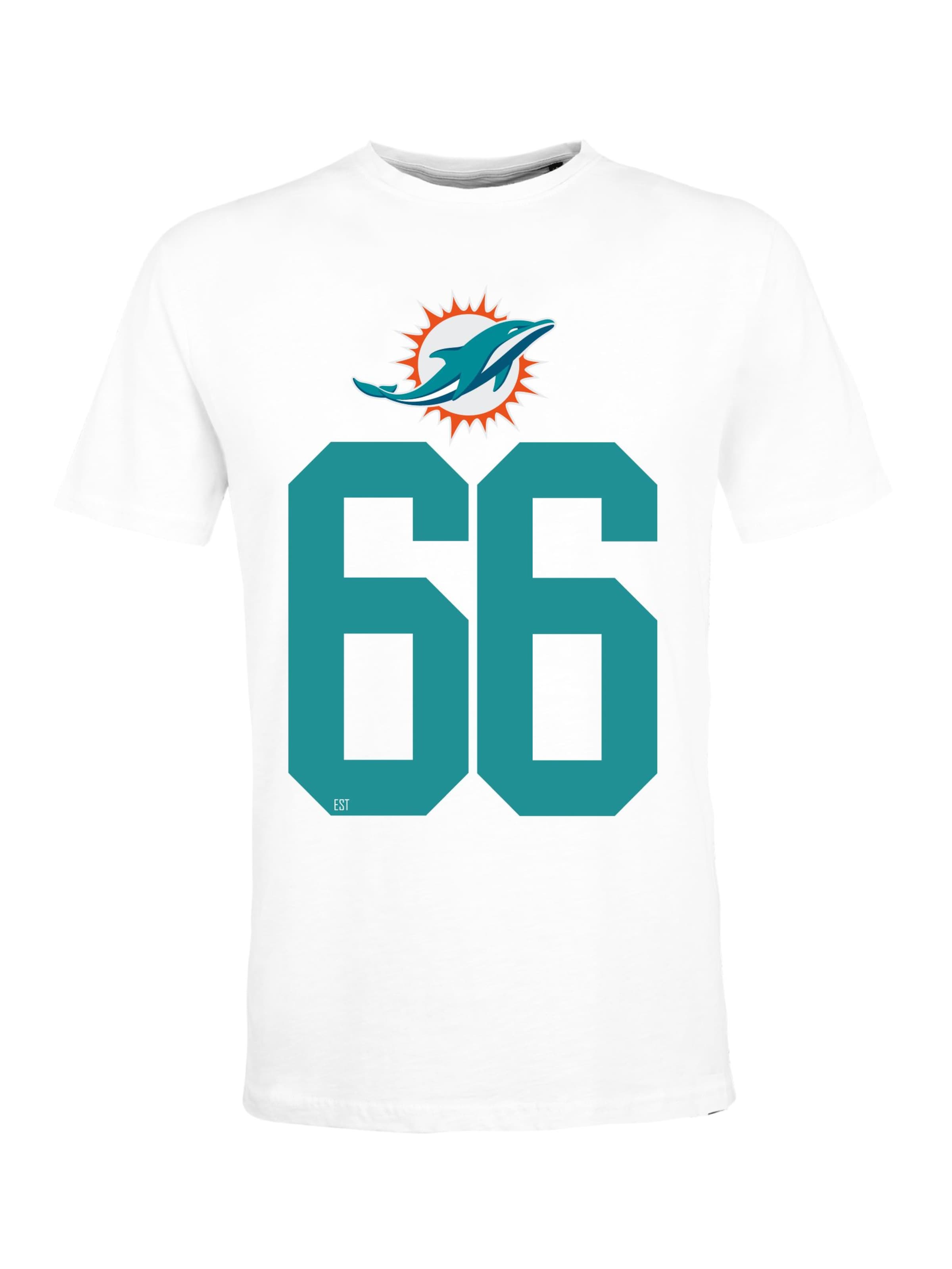 Recovered Shirt 'NFL Dolphins 82 Core' in Wit: voorkant