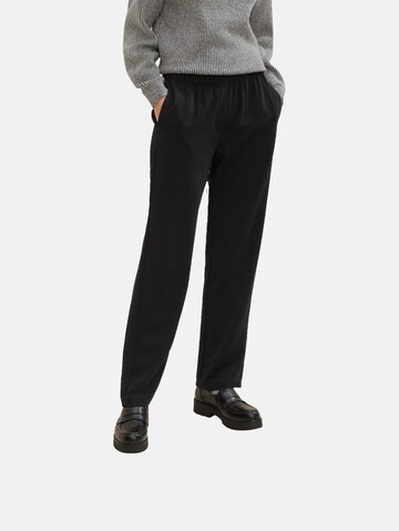 TOM TAILOR Loose fit Trousers in Black: front