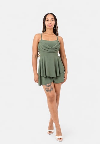 Tuta jumpsuit di Elara in verde: frontale