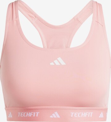 ADIDAS PERFORMANCE Bustier Sport bh 'Techfit' in Roze: voorkant