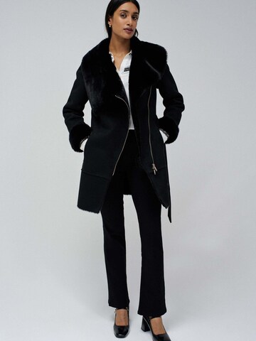 Salsa Jeans Winterjacke 'Long Shearling Coat'‌‌‌ in Schwarz