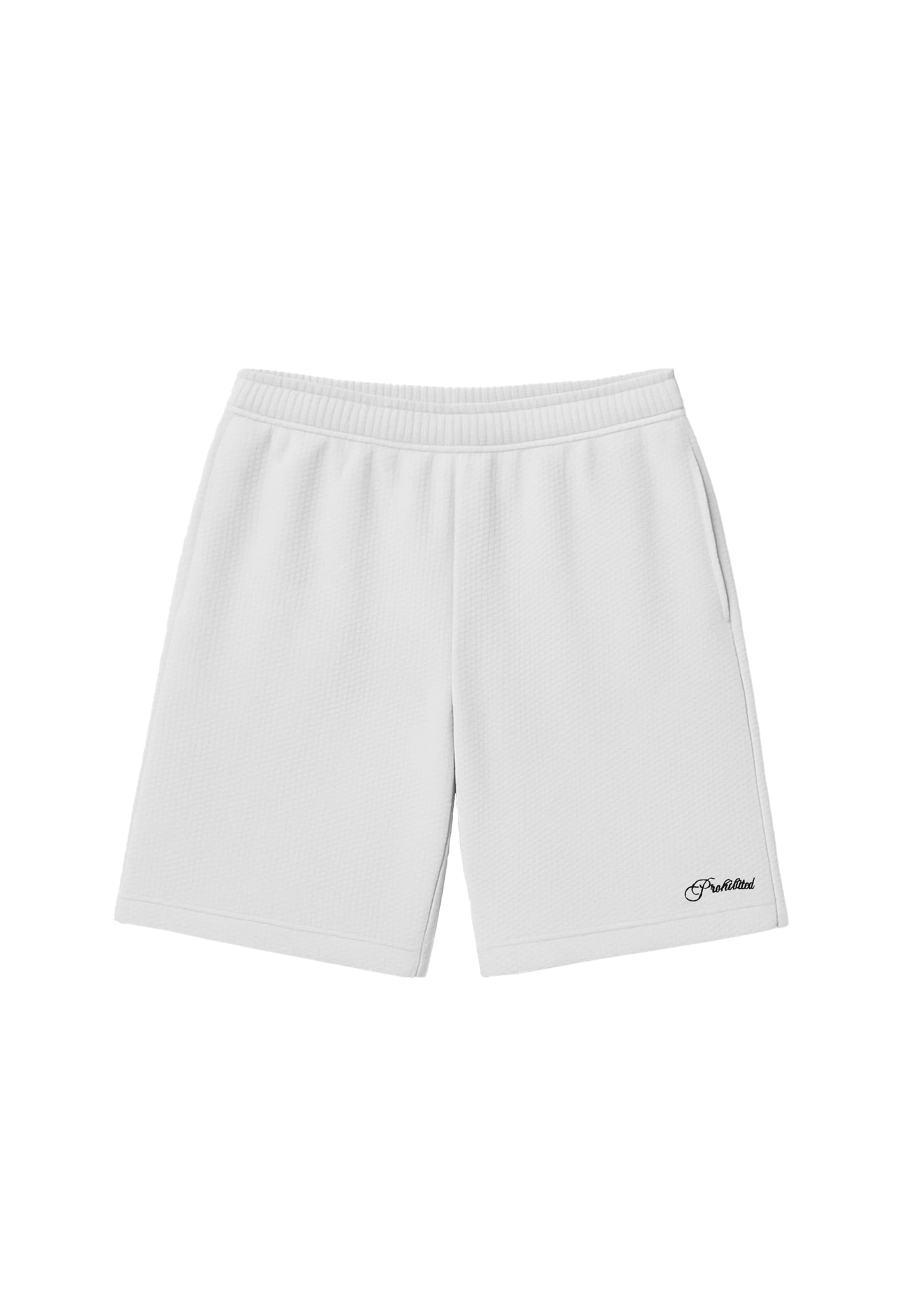 Prohibited Regular Trousers in White: front