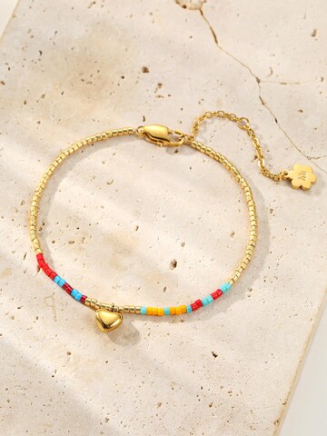 Braccialetto 'Summer Bead Heart' di Hey Happiness in oro