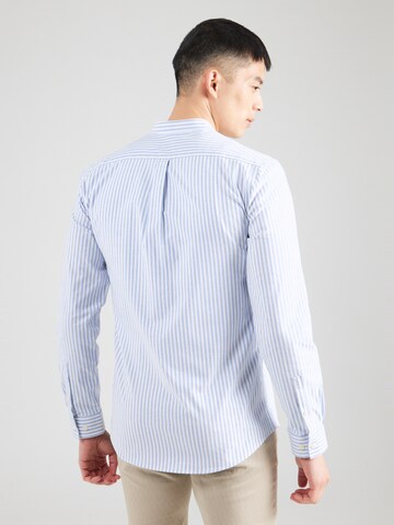 Lindbergh Regular fit Overhemd 'Manderin Superflex' in Blauw